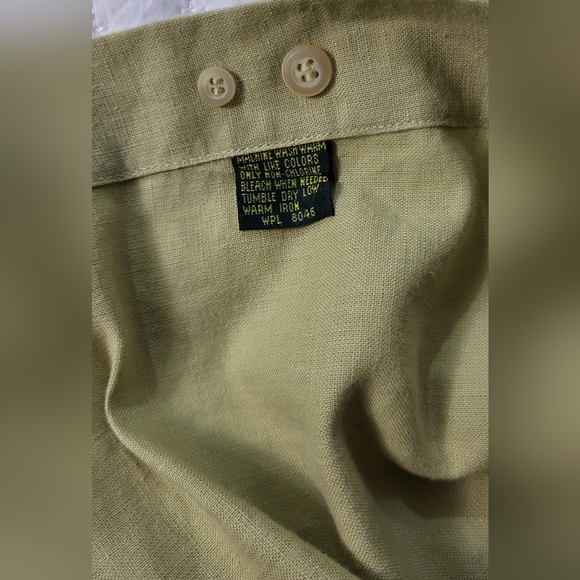 Racket Room Mens XL 🥑 Green Linen Cotton Dress/Casual  Button down Shirt - Picture 8 of 8